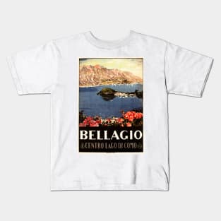 BELLAGIO Lake Como ITALY Holidays Retro Travel Advertising Kids T-Shirt